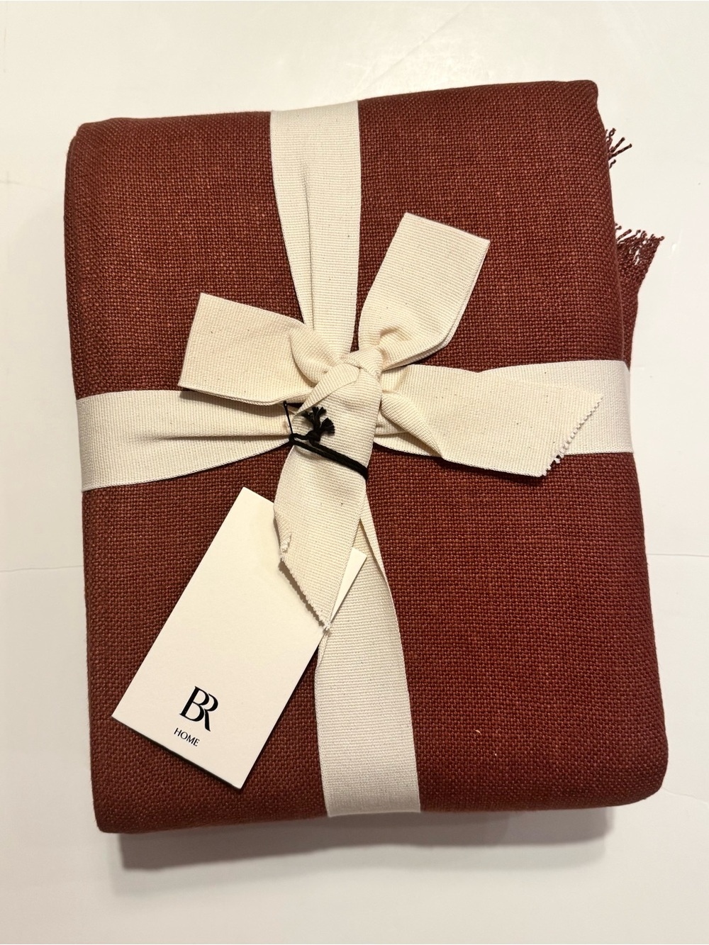 NWT Banana Republic Home 100% European Linen Throw Blanket 70x90 SIENNA BROWN